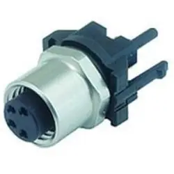 Panel socket, M8, 4 pole, THR, screw locking, straight, 99 3390 281 04