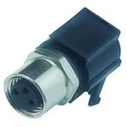 Panel socket, M8, 3 pole, THR, screw locking, straight, 99 3412 282 03