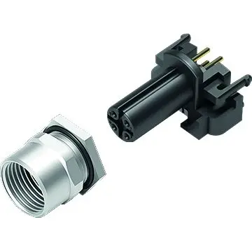 Panel socket, M12, 4 pole, THR, screw locking, straight, 99 3432 458 04 - 1