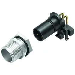 Panel plug, M12, 5 pole, THR, screw locking, angled, 99 3441 202 05