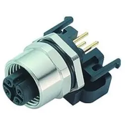 Panel socket, M12, 5 pole, THR, screw locking, straight, 99 3442 200 05