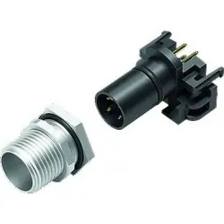 Panel plug, M12, 8 pole, THR, screw locking, straight, 99 3481 458 08