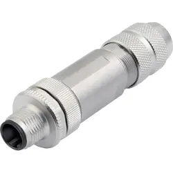 Plug, M12, 4 pole, crimp connection, screw locking, straight, 99 3721 810 04