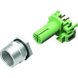 Panel socket, M12, 4 pole, THR, screw locking, straight, 99 3732 200 04