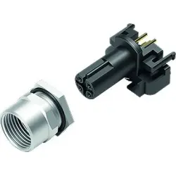 Panel socket, M12, 5 pole, THR, screw locking, straight, 99 4442 200 05