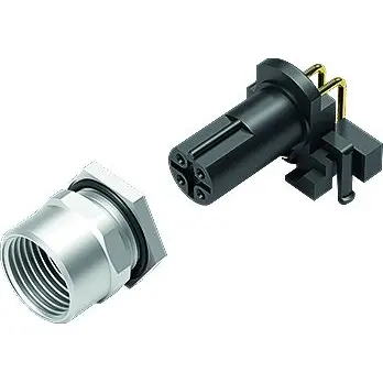 Panel socket, M12, 5 pole, THR, screw locking, angled, 99 4442 202 05 - 1