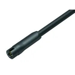 Sensor actuator cable, cable plug, straight to open end, 4 pole, 2 m, PVC, black, 3 A, 77 7095 0000 10004-0200
