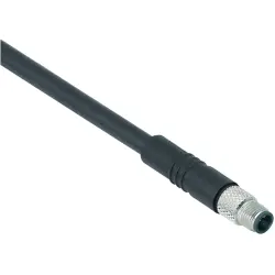 Sensor actuator cable, M5-cable plug, straight to open end, 4 pole, 2 m, PUR, black, 1 A, 79 3107 52 04