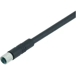 Sensor actuator cable, M5-cable socket, straight to open end, 3 pole, 2 m, PUR, black, 1 A, 79 3102 52 03