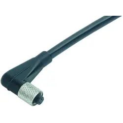 Sensor actuator cable, M5-cable socket, angled to open end, 4 pole, 2 m, PUR, black, 1 A, 79 3110 32 04
