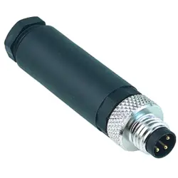 Plug, M8, 4 pole, screw connection, screw locking, straight, 99 3383 100 04
