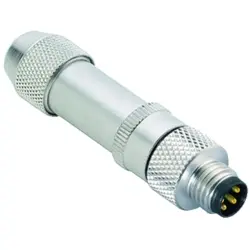 Plug, M8, 3 pole, solder connection, screw locking, straight, 99 3361 00 03