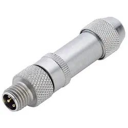 Plug, M8, 4 pole, solder connection, screw locking, straight, 99 3363 00 04