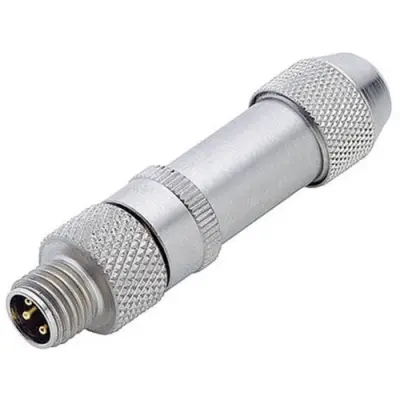 Plug, M8, 4 pole, solder connection, screw locking, straight, 99 3363 00 04 - 1