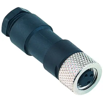 Jack, M8, 3 pole, solder connection, screw locking, straight, 99 3400 00 03 - 1
