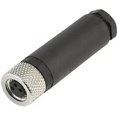 Jack, M8, 4 pole, screw connection, screw locking, straight, 99 3376 100 04 - 1