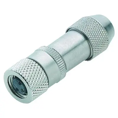 Jack, M8, 3 pole, solder connection, screw locking, straight, 99 3360 00 03 - 1