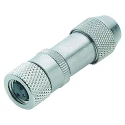 Jack, M8, 4 pole, solder connection, screw locking, straight, 99 3362 00 04