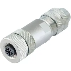Jack, M12, 8 pole, screw connection, screw locking, straight, 99 1486 812 08