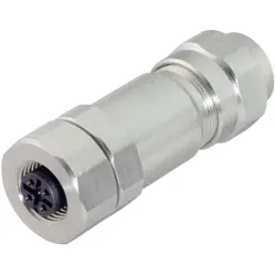 Jack, M12, 5 pole, screw connection, screw locking, straight, 99 1436 992 05