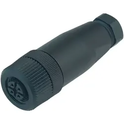 Jack, M12, 4 pole, screw connection, screw locking, straight, 99 0430 15 04