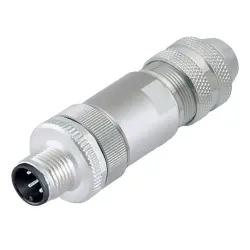 Plug, M12, 5 pole, screw connection, screw locking, straight, 99 1437 810 05