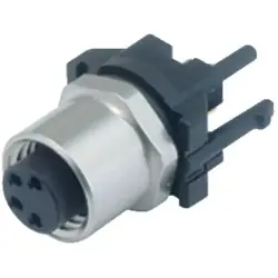 Panel socket, M8, 3 pole, THR, screw locking, straight, 99 3412 281 03