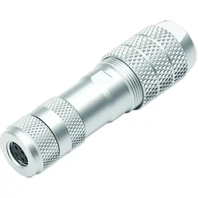Jack, M8, 4 pole, screw connection, screw locking, straight, 99 3368 600 04 - 1