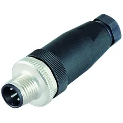 Plug, M12, 5 pole, screw connection, screw locking, straight, 99 0437 14 05