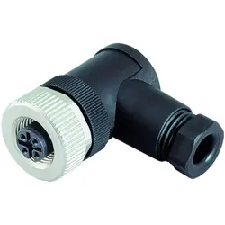 Jack, M12, 5 pole, screw connection, screw locking, angled, 99 0436 24 05