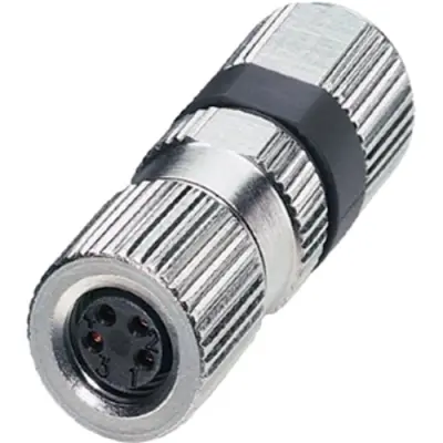 Jack, M8, 4 pole, screw locking, straight, 1506781 - 1