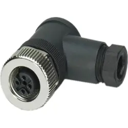 Jack, M12, 4 pole, screw connection, screw locking, angled, 1681143