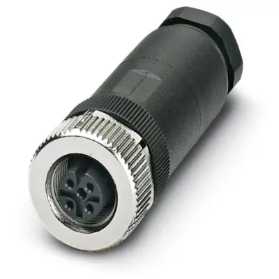 Jack, M12, 5 pole, screw connection, screw locking, straight, 1681486 - 1