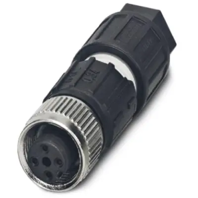 Jack, M12, 4 pole, IDC connection, screw locking, straight, 1641688 - 1