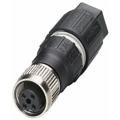 Jack, M12, 4 pole, IDC connection, screw locking, straight, 1641772 - 1