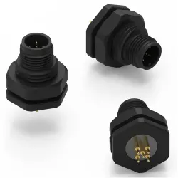 Panel plug, M12, 8 pole, solder connection, straight, 643210100608