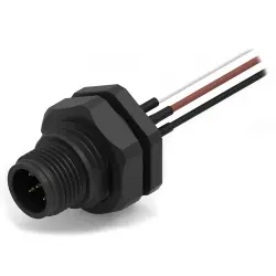 Panel plug, M12, 8 pole, strand connection, straight, 643411100408