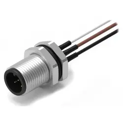 Panel plug, M12, 5 pole, strand connection, straight, 643452100305