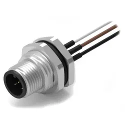 Panel plug, M12, 4 pole, strand connection, straight, 643452100604
