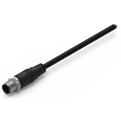 Sensor actuator cable, M12-cable plug, straight to open end, 5 pole, 2 m, PVC, black, 5 A, 643612120305 - 1
