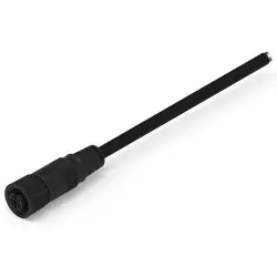 Sensor actuator cable, M12-cable socket, straight to open end, 8 pole, 2 m, PVC, black, 2 A, 643621120308
