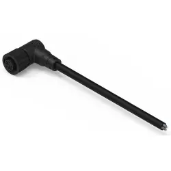 Sensor actuator cable, M12-cable socket, angled to open end, 5 pole, 2 m, PVC, black, 5 A, 643641120305