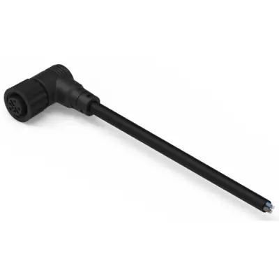 Sensor actuator cable, M12-cable socket, angled to open end, 8 pole, 2 m, PVC, black, 2 A, 643641120308 - 1