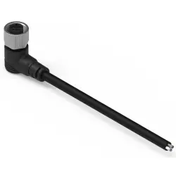 Sensor actuator cable, M12-cable socket, angled to open end, 5 pole, 2 m, PVC, black, 5 A, 643642120305