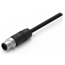 Sensor actuator cable, M12-cable plug, straight to open end, 4 pole, 2 m, PVC, black, 5 A, 643652120304