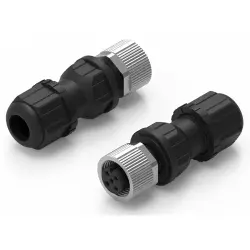 Jack, M12, 4 pole, solder connection, straight, 643722100004
