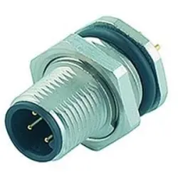 Panel plug, M12, 5 pole, solder connection, screw locking, straight, 86 0531 1002 00005