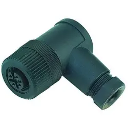 Jack, M12, 5 pole, screw connection, screw locking, angled, 99 0436 00 05