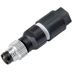 Plug, M8, 3 pole, IDC connection, screw locking, straight, 99 3379 500 03