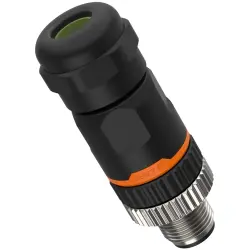 Plug, M12, 5 pole, screw connection, screw locking, straight, 381166323